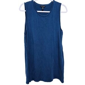 Eileen Fisher Tencel Lyocell Sleeveless Top Minimalist Lagenlook Capsule Teal L